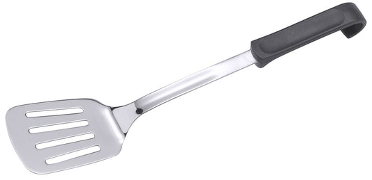Küchenspatel aus Metall, Kunststoffgriff.