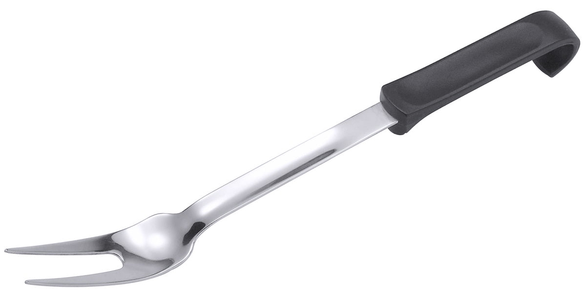 Fleischgabel mit schwarzem Griff.