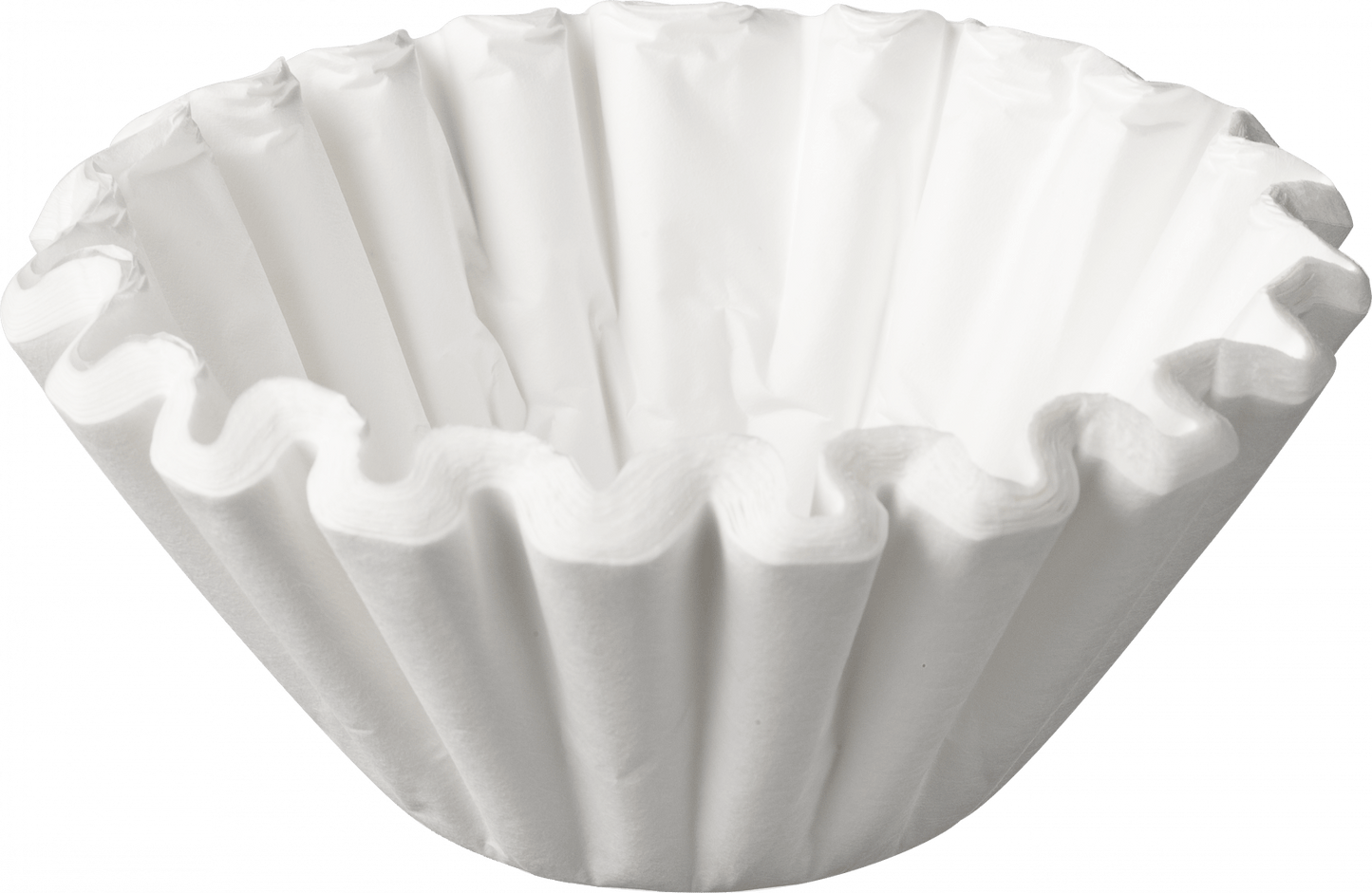 Kaffeefilter aus Papier, weiß.