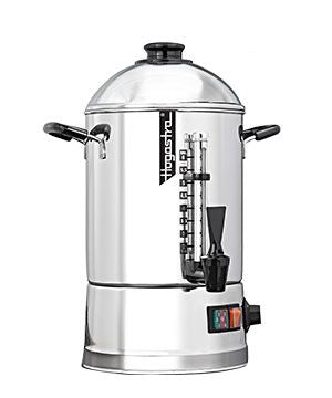 Gastronomie-Kaffeemaschine aus Edelstahl.