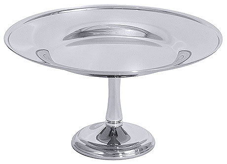 Silberne Tortenplatte auf Fuß.