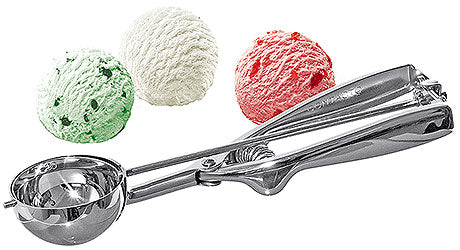 Eisportionierer mit Eiskugeln.