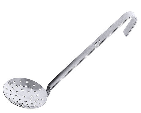 Edelstahl-Schaumlöffel mit Haken.