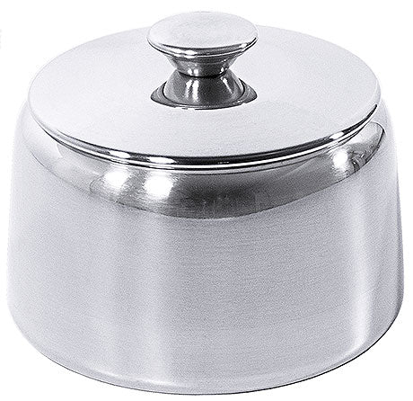 Edelstahl-Zuckerdose mit Deckel.