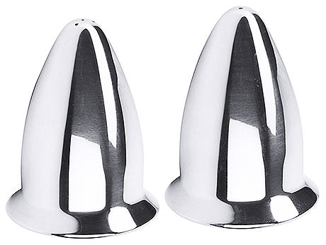 Zwei silberne Salz- und Pfefferstreuer.