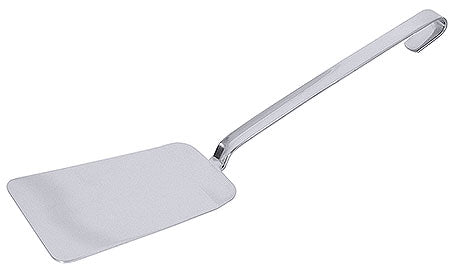 Metall-Pfannenwender mit langem Griff.