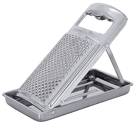 Reibe mit Auffangschale aus Metall.