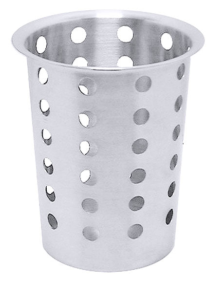 Edelstahl-Besteckhalter mit Löchern.