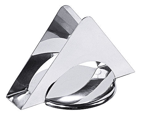 Silberner Serviettenhalter aus Metall.