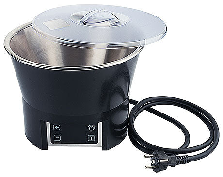 Elektrischer Suppentopf mit Deckel.
