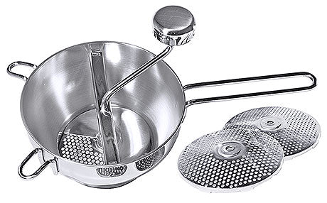 Passiermühle mit zwei Einsätzen.