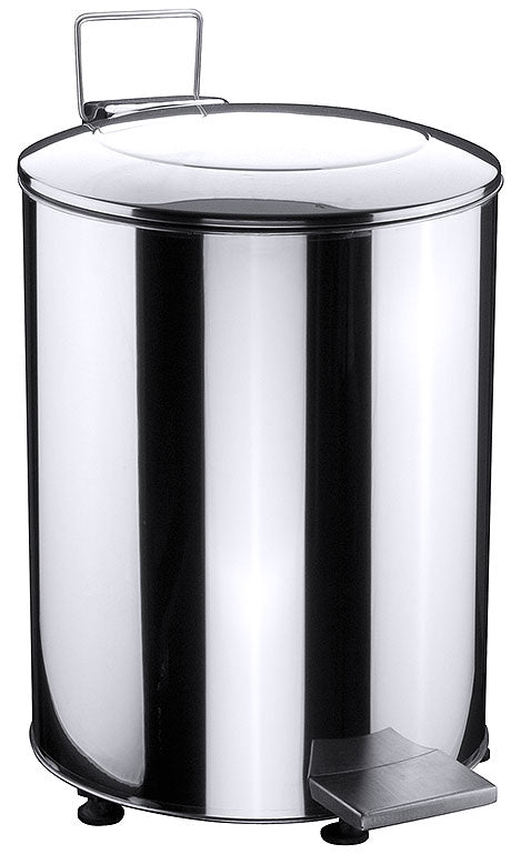 Edelstahl-Mülleimer mit Pedal.
