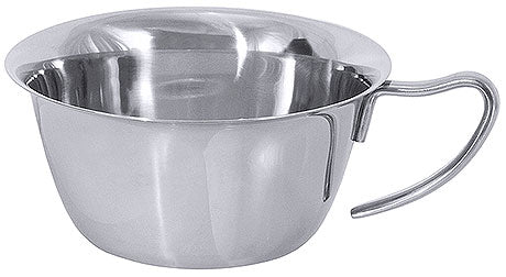 Edelstahl-Messbecher mit Henkel.