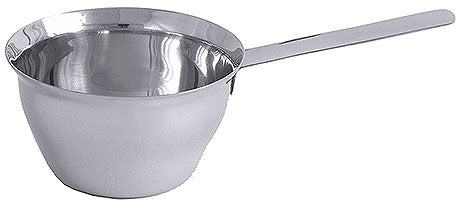 Edelstahl-Schöpfkelle mit langem Griff.