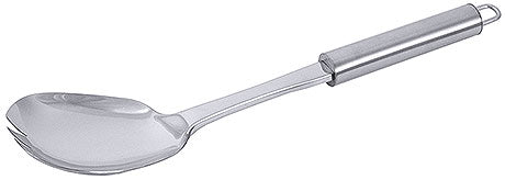 Silberner Servierlöffel aus Edelstahl.