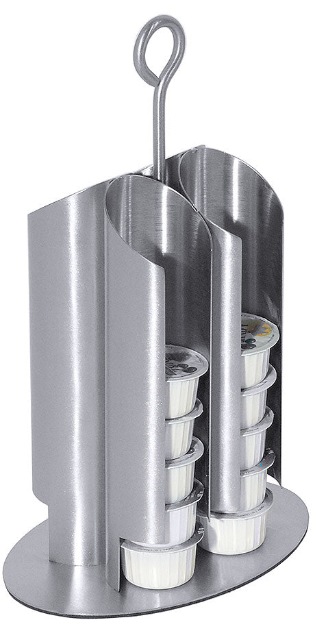 Kaffeecreme-Spender aus Edelstahl.