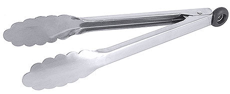 Metall-Küchenzange für Gastronomiebedarf.
