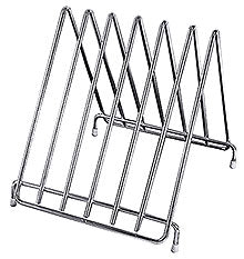 Metallständer für Tabletts oder Geschirr.