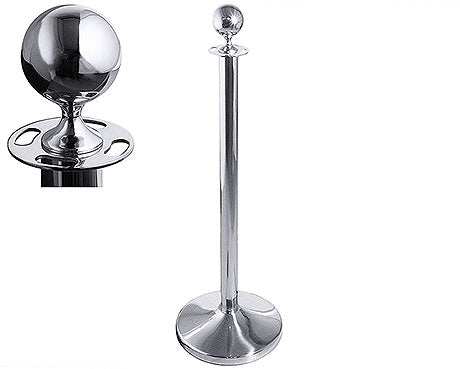Silberner Tischständer mit Kugel.