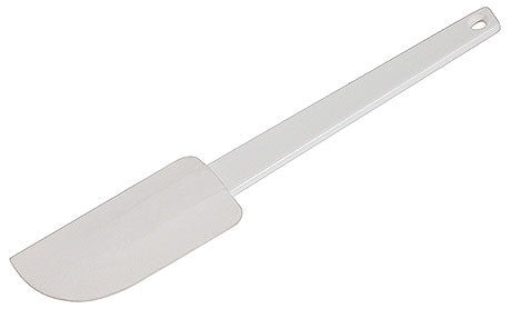 Weißer Gummispatel mit Griff.