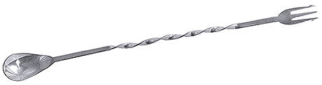 Langer Barlöffel mit Gabelende.