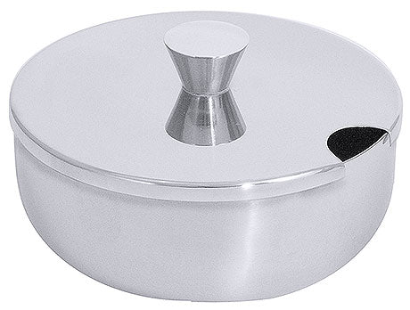 Edelstahl-Zuckerdose mit Deckel.