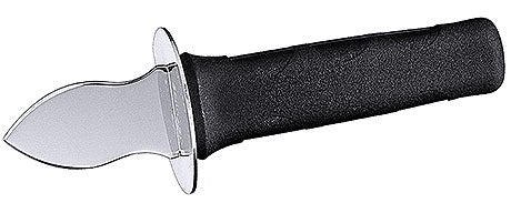 Austernmesser mit schwarzem Griff.