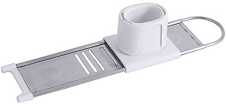 Gemüseschneider mit Auffangbehälter.