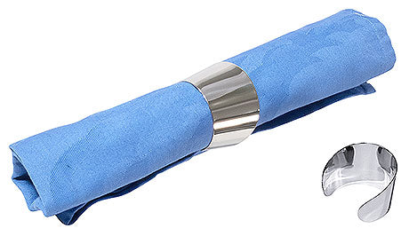 Serviette mit Serviettenring, Edelstahl.