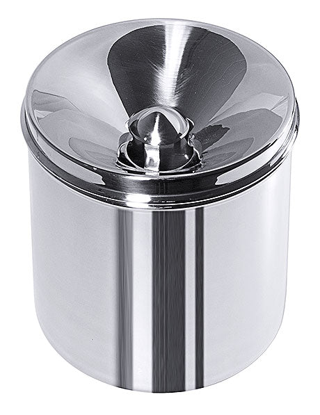 Edelstahl-Zuckerdose mit Deckel.