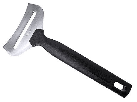 Käseschneider mit schwarzem Griff.