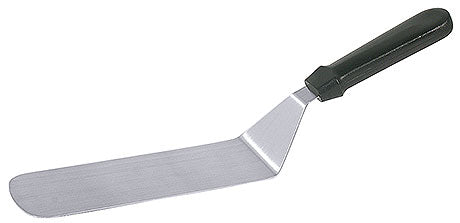 Metallspatel mit schwarzem Griff.