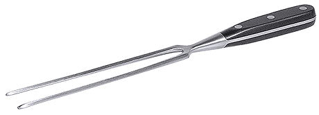 Fleischgabel mit schwarzem Griff.