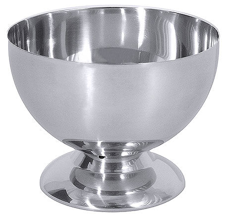 Metallschale auf einem Sockel.