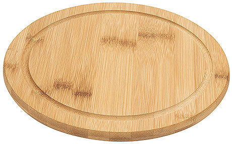 Rundes Holzbrett aus Bambus.
