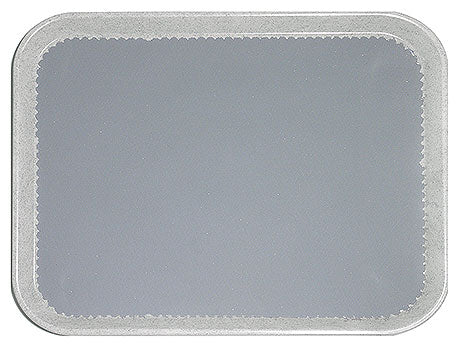 Silberne Aluminium-Schale, rechteckig, leer.