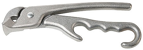 Metallischer Flaschenöffner mit Hebel.
