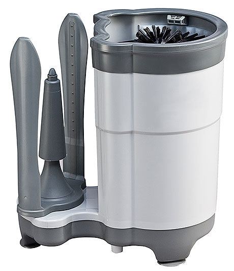 Gewerbliche Gläserbürste mit Halterung.