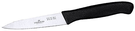 Schälmesser mit schwarzem Griff.