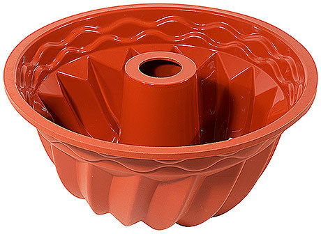 Rote Silikon-Gugelhupfform für Gastronomie.