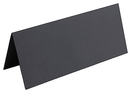 Schwarzes Tischaufsteller-Schild, leer.