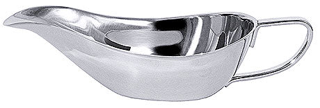 Silberne Soßenschale mit Henkel.