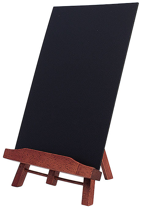 Kleine Tafel auf Holzständer.