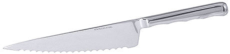 Gezacktes Messer mit Metallgriff.