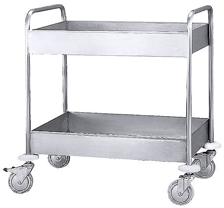Metall-Servierwagen mit zwei Ebenen.