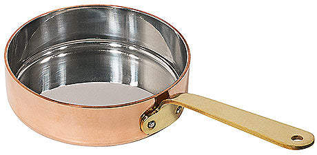 Kupfertopf mit Messinggriff.